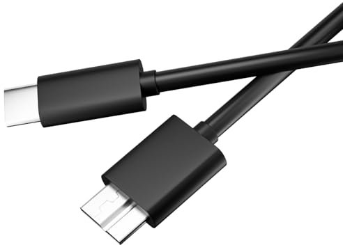pluX USB C to Micro B Cable USB C Hard Drive Cable Micro B to Type C Lead Compatible with Toshiba,Seagate,USB 3.0 External Portable SSD HDD WD Element,My Passport,Galaxy Note 3 M3 S5 S8 S9 etc-0.5M