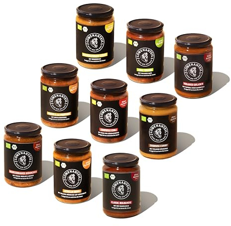 Löwenanteil - STARTERBOX - 9 proteinreiche Fertiggerichte in Bio-Qualität, fertig in 3 Minuten - Ohne Zuckerzusatz und mit hochwertigen Zutaten