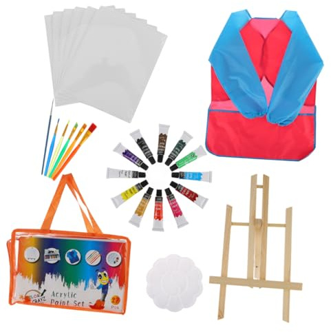 ERINGOGO Coffret Peinture Acrylique pour Garçon Fille Set Cadeau Art pour Maternelle Couleurs Et Pinceaux Inclus