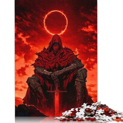 Red Knight Under Blood Moon Puzzle 1000 Teile Schwer Puzzle Spielzeug Pädagogisches Spiel Impossible Herausforderung Spielzeug Für Erwachsene Und Kinder Ab 14 Jahren 1000pcs (38x26cm)
