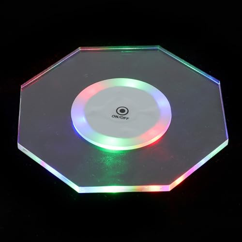 AUTSUPPL LED Light up Cup Coaster for Cups Made from Sturdy Acrylic with Glowing Effect, Portable Design for Dinner Parties and Entertaining Friends