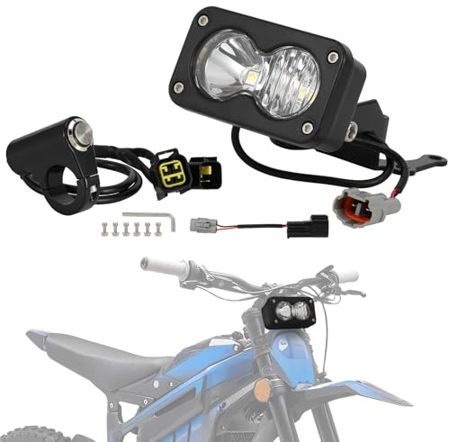 IUVWISN Motorrad Scheinwerfer Dirt Bike Scheinwerfer Mit Schalter für Talaria Sting R MX3 MX4 MX5 Elektrisches Dirtbike Elektrischer Fahrrad (Weiß)