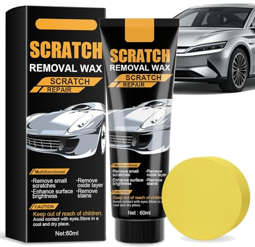 Car Scratch Remover & Polishing Wax Kit - Quick Swirl Mark Repair, UV Protection, Includes Sponge Applicator, for All Car Paints