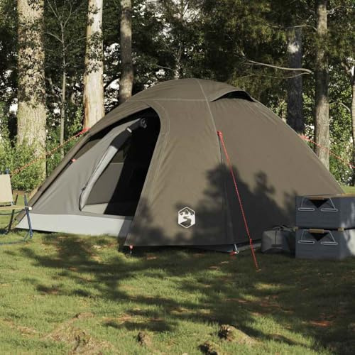 Ziaphsol Kuppel-Campingzelt für 3 Personen, braunes wasserdichtes Zelt, Outdoor Kuppelzelt mit Belüftung, Moskitonetz, Schlafkabine, E Anschluss, Packmaß 75 x 28 x 15 cm, 2,9 kg