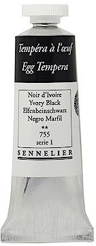 Sennelier Egg Tempera, 21m Tube, Ivory Black S1