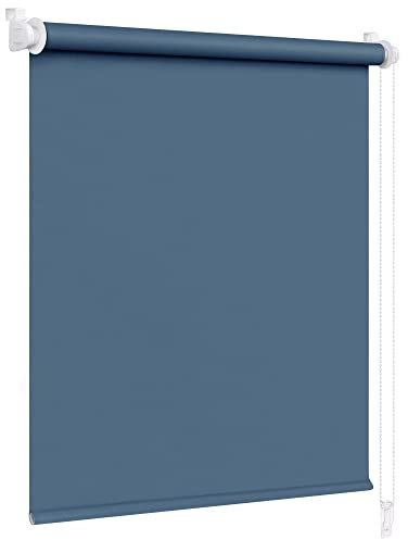 Victoria M. Klemmfix Verdunkelungsrollo ohne Bohren Rollo Seitenzugrollo Verdunkelung für Fenster und Türen, 65 x 230 cm, Dunkelblau