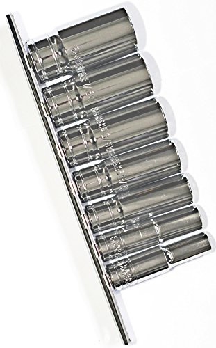 Whitworth Deep Socket Set Ch/Va 1/8 3/16 1/4 5/16 3/8 7/16 1/2 7pc 3/8 dr