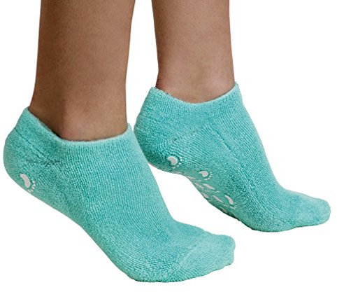 EMILYSTORES Green Moisturize Soften Repair Cracked Skin Moisturizing Treatment Full Gel Jojoba Oil Vitamin E Spa Socks 1Pair by EMILYSTORES