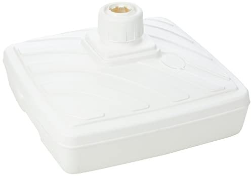 Greemotion Soporte para Parasol de Jardín Rellenable Agua/Arena 40 L, Base Sombrilla con Ruedas, Pie de Parasol para Tubo Aprox. Ø 36-56 mm, Blanco
