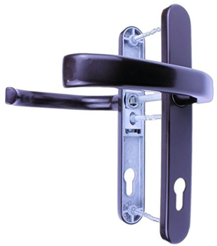 Haustür Schmalrahmen - Garnitur in braun Drücker/Drücker RAL 8019