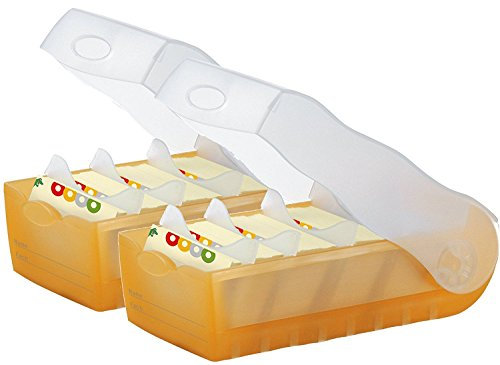 Lernkartei Croco, A8, 100 Karten, orange-transluzent, 2er-Sparpack