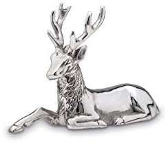Hermann Bauer jun. Kollektion Figur Hirsch liegend mit Geweih (Silberglanz, Aluminium)
