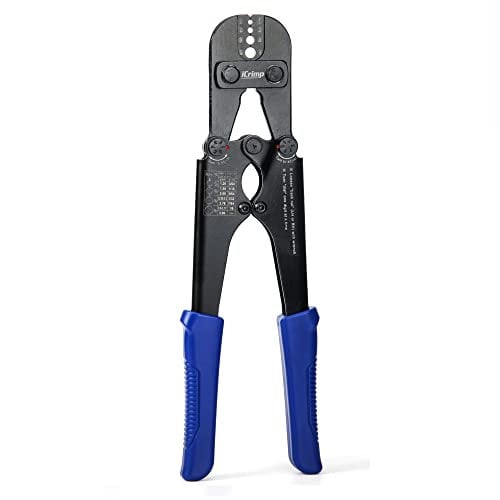 iCrimp Drahtseil-Crimpzange, Handpressung Crimpwerkzeug für Stahlseil, Krimpzange zum Stauchen von Ovalen Kupfer und Aluminiumhülsen und Stopphülsen von 1,58-3,5 mm
