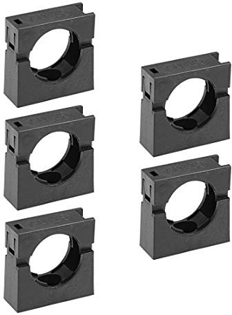 sourcing map Soporte para tubo corrugado AD25 Clips de dobles puntales Abrazadera de montaje para tubo 5Pcs