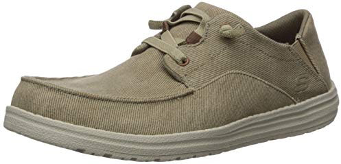 Skechers MELSON VOLGO, Mocasines para Hombre, Tan Canvas, 43 EU