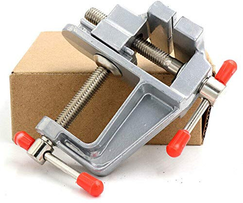 SENRISE Mini-Schraubstock für Tischbank, Aluminium, kleine Juweliere, Hobby-Klemme mit verstellbarer Backe, für Hobbyarbeiten und allgemeine Reparaturen.