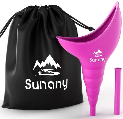 Sunany Orinatoio Portatile Donna,Orinatoio Femminile Imbuto in Silicone per Donne in Piedi Fino a Pipì,Riutilizzabile urinatoio donna,Adatto per All'aperto, Attività, Campeggio, Viaggio(Fucsia)