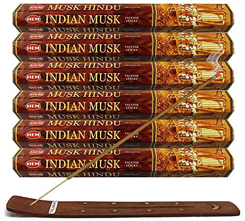 TRUMIRI Lot de 6 porte-encens avec ourlet Musc indien 20 g