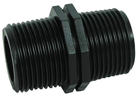 GASMIS PP Gewindefitting Schraubfitting, Doppelnippel AG x AG - 3/4x3/4 26,44mm Außengewinde, 2 Stück