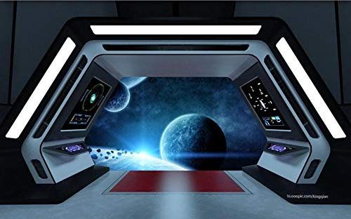 Fototapete 3D Tapete Kinderzimmer Deko Raumschiff Luke Weltraumuniversum Tapeten Vliestapete Wandbilder Wohnzimmer Schlafzimmer Wanddeko 250cmx175cm