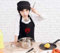 SAQUITOMAGICO Delantal Oficial Masterchef para Adulto y Niños Personalizado con tu Nombre Bordado.-Producto con Licencia Oficial.-Novedad Marzo 2021 (niño negro personalizado)