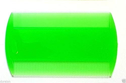 A1SONIC® Neon-doppelseitiger Nissenkamm zur Erkennung von Kopfläusen | entfernt Nissen, Läuse, Flöhe und Eier (grün)