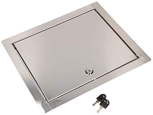 KOTARBAU® Puerta de inspección, 25 x 30 cm, Acero inoxidable, Panel de acceso, Compuerta de fácil acceso, Puerta de revisión, Trampilla para pared o techo, Plateada, Cerradura con llave