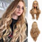 Esmee 24 Zoll Lange Braune Ash Blonde Perücken für Frauen Natürlich Wellenförmig Synthetische Haar Perücke Mittelscheitel