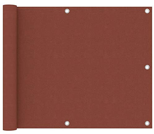 Tidyard Balkon Sichtschutz Balkonabdeckung Balkonverkleidung Beschattung Sonnenschutz Terrasse Balkonfächer Garten Terracotta-Rot 75x300 cm Oxford-Gewebe