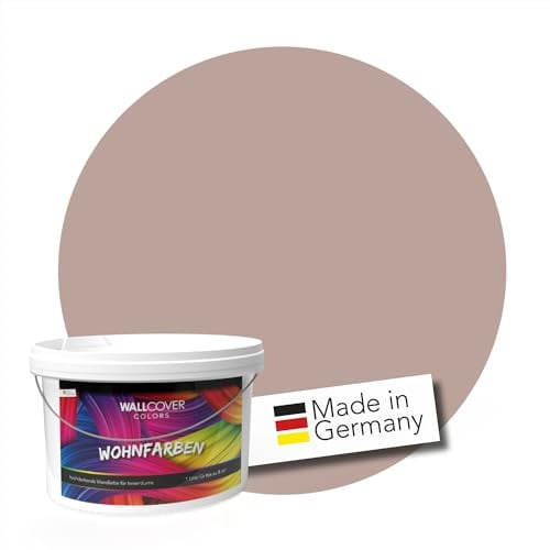 WALLCOVER hochwertige Wandfarbe für Innen | Braun | 1L für 8m² | Hochdeckende Innenfarbe Matt (Klasse 1) | Profi Qualität aus Deutschland
