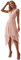 Ever-Pretty Robe de Soirée Longue Femme Asymétrique Col en V en Mousseline de Soie Plissé Classique Rose 36