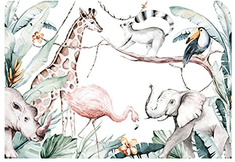 WallArena - Vlies Fototapete Kinderzimmer 416x290 cm Dschungel Papagei Tiere Pflanzen für Kinder - Fototapeten Tapeten für Kinder Kindertapete - Vliestapete Wandtapete Tapete 3D Effekt