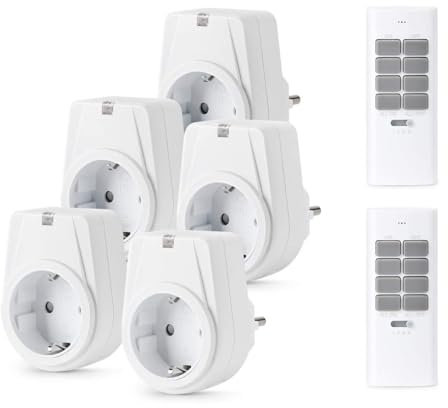 TOUCHXEL Wireless Presa Telecomandata con Telecomando, 12 Canali Remotio (3500W, 5)