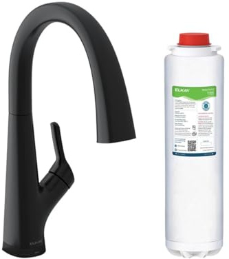 Elkay LKAV7051FMB Avado Single Hole 2-in-1 Kitchen Faucet with Filtered Drinking Water Matte Black