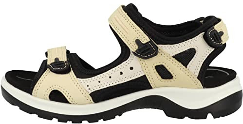 Ecco Damen Yucatan W Sandal, Straw/Shadow White, 39 EU