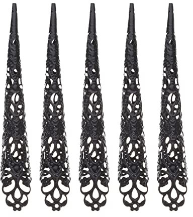 Halloween- Fingernagelklauenring: 5 Stück Alte Königin Fingernagelklaue Metallfingerknöchelklaue Frauen Cosplay Kostüm für Halloween