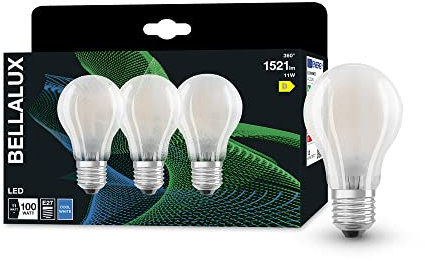 BELLALUX LED Lampe für E27-Sockel, mattes Glas ,Kaltweiß (4000K), 1521 Lumen, Ersatz für herkömmliche 100W-Leuchtmittel, nicht dimmbar, 3-er Pack