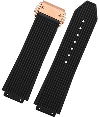 AEMALL Für Hublot BIG BANG Schwarz Blau Weiß Silikon Gummi Band Mit Männer Schmetterling Schnalle Uhrenarmband Zubehör 26 * 19mm, 25.19mm, Achat