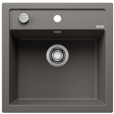 BLANCO DALAGO 5 | Granitspüle aus SILGRANIT vulkangrau | Einbauart: Einbau von Oben | für 50 cm breite Unterschränke | Großes Beckenvolumen für optimale Nutzung | Reinigungsfreundliche Öberfläche