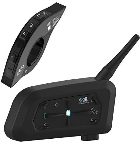 Acesport Bluetooth Motorrad Intercom Helm Headset mit EUC Handle Fernbedienung - BT 5.1 Walkie Talkie für 7 Motorradmodelle, Skifahren und Snowboarden - CVC Kommunikations Technologie inklusive