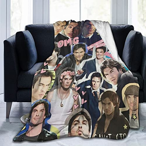 Ian-Somerhalder Kuschelige Plüsch-Thow-Decke, Flanelldecke, Bettwäsche, warmes Fleece, weiche Decke für Sofa, Couch, Wohnzimmer, Büro, Auto, Camp, Stranddecken, 203,2 x 152,4 cm