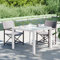 Tidyard Table de Jardin en Résine Tressée Table d’extérieur Table de Patio Verre trempé et résine tressée Blanc 90x90x75cm