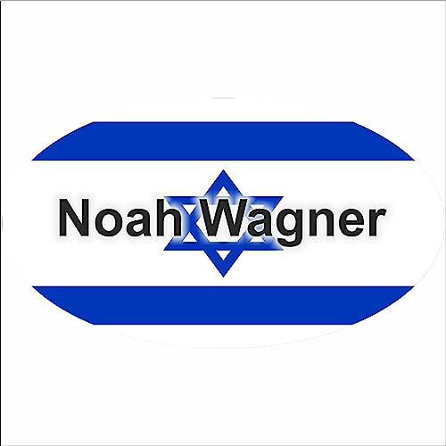 Kiwistar Klebeetiketten - Aufkleber - Fahne - Flagge - Israel - 10x6,6 cm - mit Wunschtext - Name - personalisiert - Namensaufkleber - Autoaufkleber - Racing