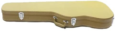 Hartschalenkoffer für E-Gitarre, Hartschalen-Schutzhülle aus Holz für Strat ST/TL Tele-Gitarre, Hartschalenkoffer mit Verriegelungs-Polsterung und weichem Ledergriff, gelb, Retro