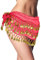 Chiffon Hüfttücher Rose Rot Bauchtanz Hüfttuch Gürtel Rock Goldmünzen Bauchtanz Tuch Performance Kostüm Damen Mädchen Latein Yoga Belly Dancer Outfit