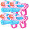 Fusils a Eau, 4 Pack Pistolet à Eau Puissant Enfants Longue Portée Champ de Tir 8-10M avec 1000ml Capacité Super Water Guns tir Jouets, L'été Plein Air Piscine Jardin Plage Jeux(Rose)