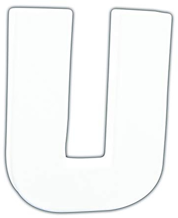Décopatch AC750Cpack 5x Buchstabe U aus Pappmaché 15x10,5x12cm Weiß