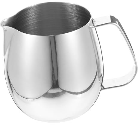 Cabilock Tirez La Tasse De Fleur Pot à Mousse De Lait Pichets Verseurs Pichet à Lait Cappuccino Tasses à Mousse D'art Latte Tasse De Mousse De Lait Métal Acier Inoxydable Récipient