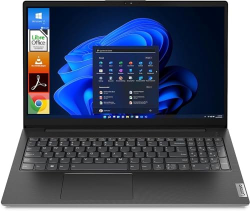 Lenovo, Pc Portatile Notebook, Display Full HD Da 15,6, Cpu Ryzen 5 R5-7520U Fino a 4,3 GHz, Ram 8 gb, Ssd NVMe 256 gb, Windows 11 Pro, Computer Portatile Pronto All'uso
