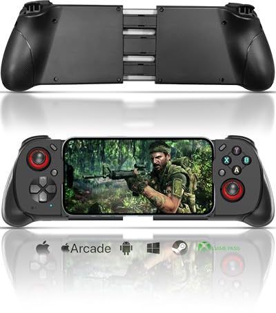 Joso Manette de jeu mobile sans fil pour iPhone/Android, coque de téléphone, déclencheur analogique, Play Call of Duty, Genshin Impact, Minecraft, Roblox, Cloud Joystick pour iOS Android